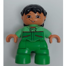 LEGO Girl mit bright green Beine und oben Duplo Abbildung