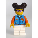 LEGO Girl with Dark Azur Torso with Orange Arms and 'NB' Minifigure
