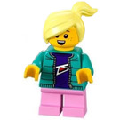 LEGO Girl mit Dark Turquoise Jacket Minifigur