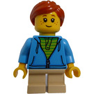 LEGO Girl mit Hoodie over Bright Green Striped Shirt Minifigur