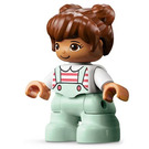 LEGO Girl with Light Aqua Overalls Duplo Figure