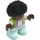 LEGO Girl with Lime Jacket and Black Hair Duplo Figure