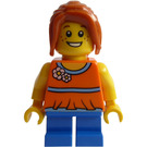 LEGO Girl avec Orange Flowery Blouse Figurine
