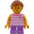 LEGO Girl avec Pink Striped Shirt Figurine