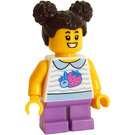 LEGO Flicka med Striped Tröja med Lavendel Ben Minifigur