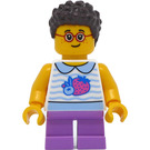 LEGO Pige med hvid Striped Sweater Minifigur