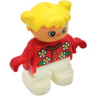 LEGO Girl with Yellow hair and pigtails Duplo Figure