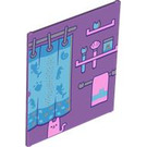 LEGO Glass for Frame 1 x 6 x 6 with Shower curtain and towel (42509 / 104477)