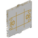 LEGO Glass for Window 1 x 2 x 2 with Gold Lines and Flowers (35315 / 110916)