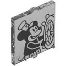 LEGO Glass for Window 1 x 2 x 2 with Steamboat Willie (35315 / 104673)