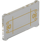 LEGO Glass for Window 1 x 3 x 2 with Gold Lines and Flowers (7757 / 114685)
