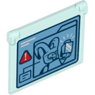 LEGO Glas for Fenster 1 x 4 x 3 Opening mit Video Screen mit Loki (35318 / 68105)