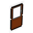 LEGO Glass for Window 1 x 4 x 6 with Brown door (6202 / 100773)