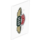 LEGO Glass for Window 1 x 4 x 6 with Central Perk Logo Decoration (35295 / 66095)
