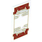 LEGO Glass for Window 1 x 4 x 6 with Chinese Gold and Red Decoration (35295 / 110164)