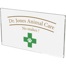 LEGO Стъклена чаша за прозорец 1 x 4 x 6 с Dr.Jones Животно Care No snakes! (6202 / 45348)