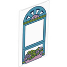 LEGO Glass for Window 1 x 4 x 6 with Flowers and Arched Window (6202 / 67403)