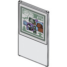 LEGO Glass for Window 1 x 4 x 6 with Noticeboard Sticker (6202)