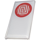 LEGO Glass for Window 1 x 4 x 6 with Red Circle and Geometric Frame on  White Sticker