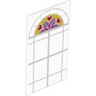 LEGO Glas for Venster 1 x 4 x 6 met Stained Glas Arched Top (6202 / 29184)