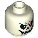 LEGO Glow in the Dark Solid White Bone Spirit Minifigure Head (Recessed Solid Stud) (3626 / 78927)