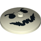 LEGO Dish 4 x 4 with Black Ghost Face (Solid Stud) (11001)