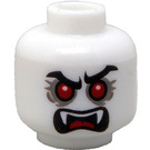 LEGO Glow in the Dark Solid White Lord Vampyre Head (Recessed Solid Stud) (3626)