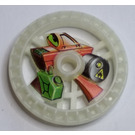 LEGO Glow in the Dark Transparent White Technic Disk 5 x 5 with Crab with Fuel Canister (32352)