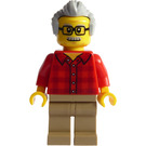 LEGO Grandfather with Red Plaid Shirt Minifigure
