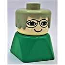 LEGO Grandmother with Glasses on Green Base Duplo Figure