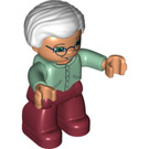 LEGO Grandmother z Piaskowa zieleń Góra oraz bardzo jasnoszare włosy i mięsiste dłonie