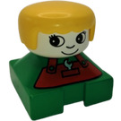 LEGO Green 2x2 Duplo Base Figure - Overalls with Wrench in Pocket Pattern, Yellow Hair, White Head Duplo Figure