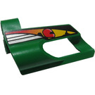 LEGO Green 3D Panel 6 with Yellow and Red Pattern Sticker (32528)