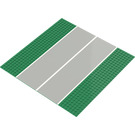 LEGO Groen Grondplaat 32 x 32 (7-Stud) Rechtdoor met Vlak Runway (Breed)