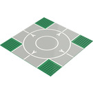 LEGO Vert Plaque de Base 32 x 32 (7-Stud) avec  Intersection et Runway avec "V" étroit