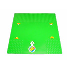 LEGO Green Baseplate 32 x 32 with Road with 9-Stud T Intersection with Landing Lights and Airplane And Arrow Sticker