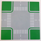 LEGO Green Baseplate 32 x 32 with Road With Crossroads (82937)