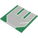 LEGO Grün Grundplatte 32 x 32 mit Road mit Verdreifachen Driveways