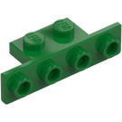 LEGO Green Bracket 1 x 2 - 1 x 4 with Rounded Corners (2436 / 10201)