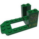 LEGO Vert Support 4 x 7 x 3 avec Globe, "TV" et "P 745" (30250)