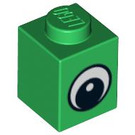 LEGO Green Brick 1 x 1 with Eye with White Spot on Pupil (88394 / 88395)