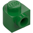 LEGO Grøn Klods 1 x 1 x 0.7 Rund med Sideknops (3386)