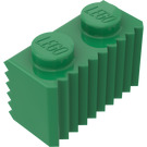 LEGO Grønn Kloss 1 x 2 med Gitter (2877)