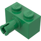 LEGO Green Brick 1 x 2 with Pin without Bottom Stud Holder (2458)