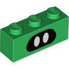 LEGO Grün Backstein 1 x 3 mit Augen (3622 / 94035)