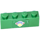 LEGO Vert Brique 1 x 4 avec Boîte, Arrows et Globe Autocollant (3010)