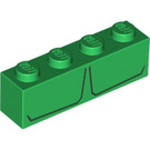 LEGO Groen Steen 1 x 4 met Hulk's Chest (3010 / 33604)