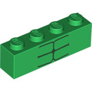 LEGO Grøn Klods 1 x 4 med Hulks abs (3010 / 33605)