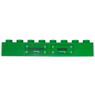 LEGO Green Brick 1 x 8 with Black 'ELECTRICS' and 'WATER' Panels Pattern Sticker (3008)