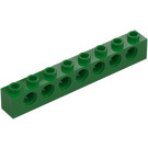 LEGO Verde Ladrillo 1 x 8 con Agujeros (3702)